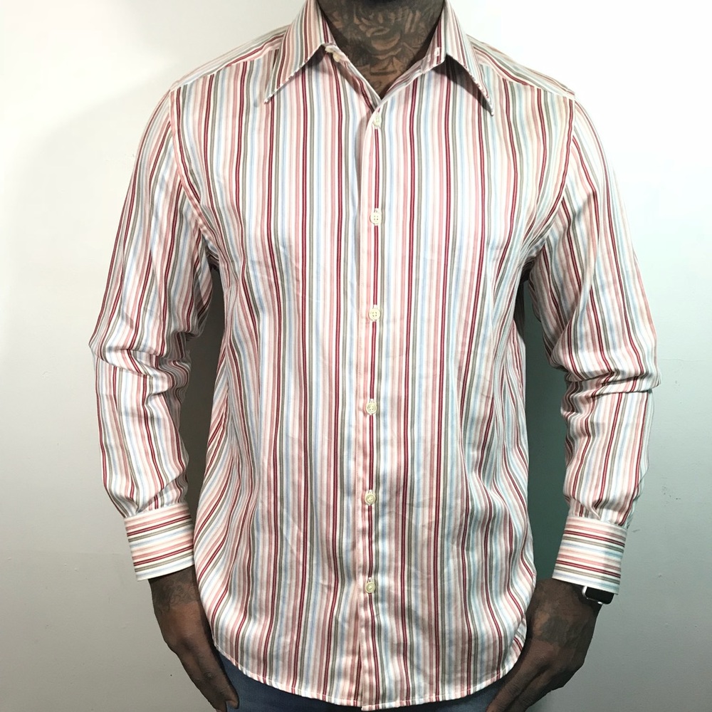 Claiborne striped button down size large